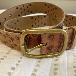 Calvin Klein Metallic Studded Rose Gold Leather Belt Coastal Y2K SzM